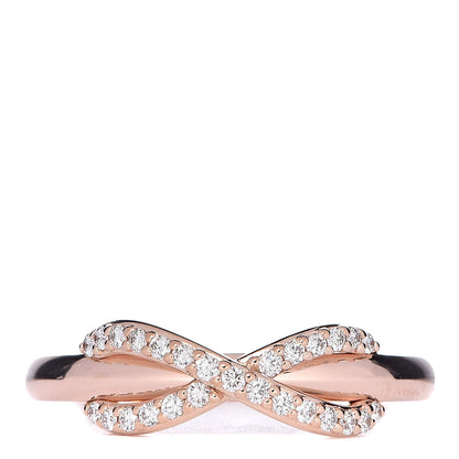Tiffany 18K Rose Gold Diamond Infinity Ring 54 6.75 1 of 4