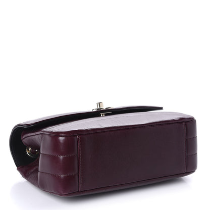 Chanel Shiny Lambskin Quilted Small Chevron Miroir Burgundy 4 of 10
