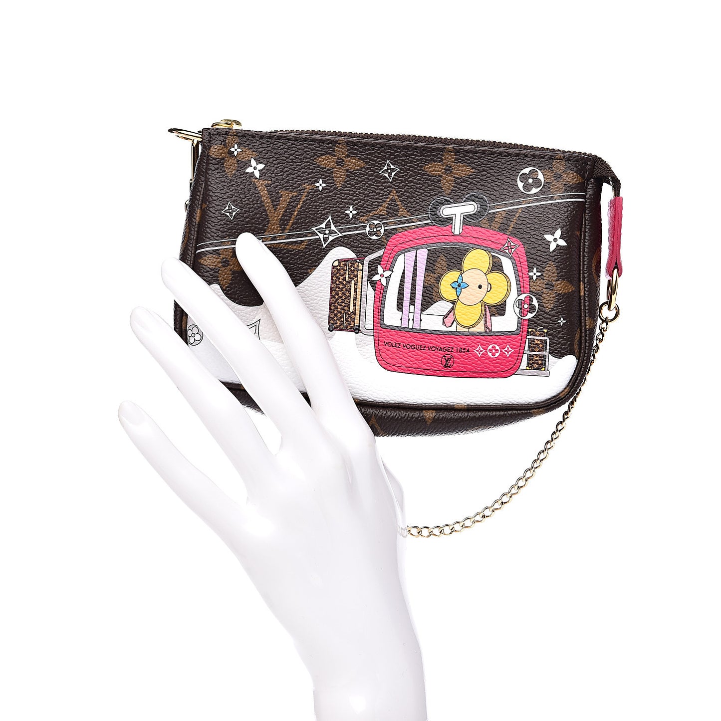 Monogram 2019 Christmas Animation Mini Courchevel Pochette Accessories Fuchsia