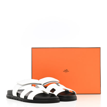 Hermes Calfskin Womens Chypre Sandals 39 White 15 of 15