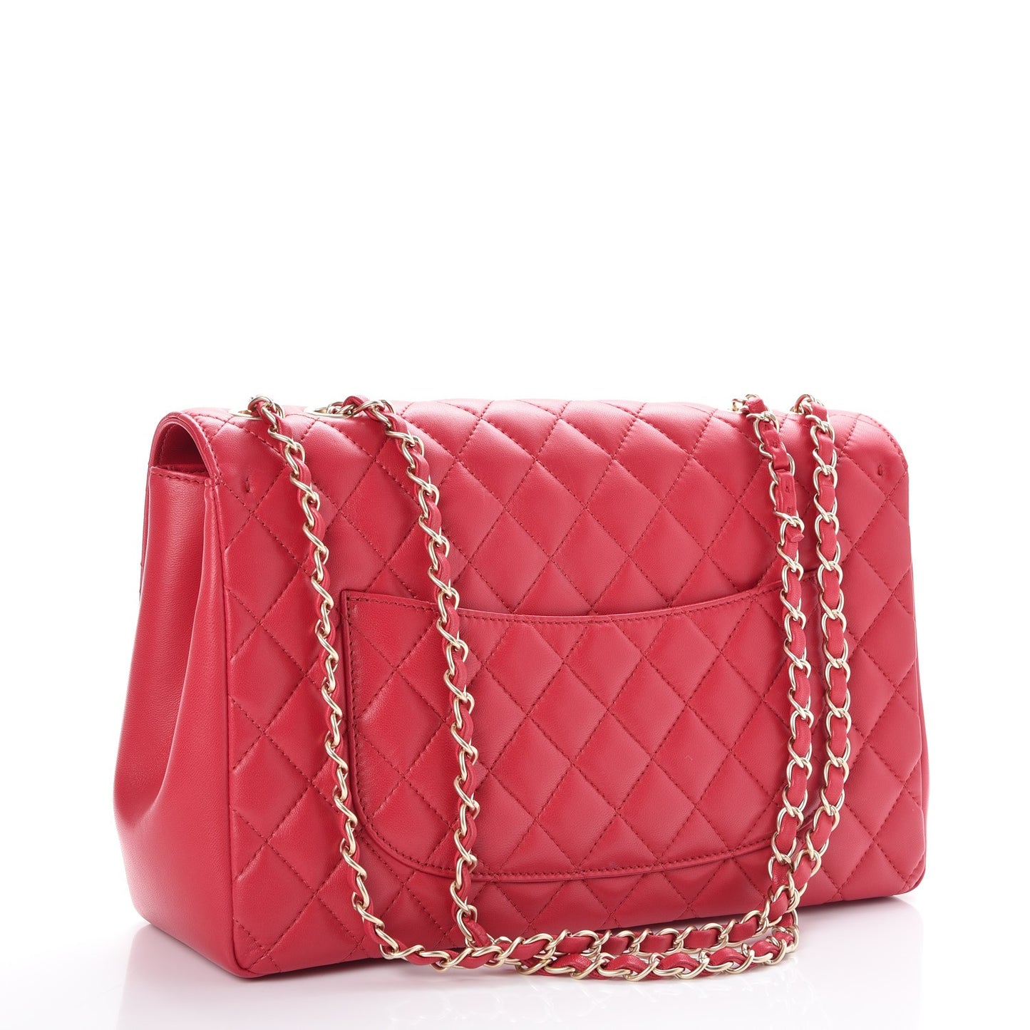 Lambskin Quilted Jumbo Mademoiselle Chic Flap Red