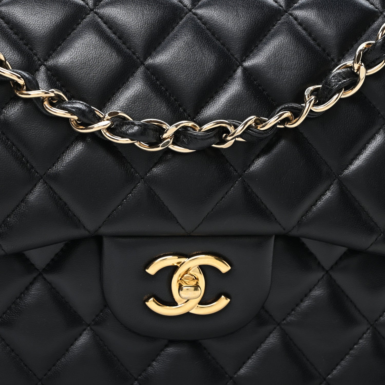 Chanel Lambskin Quilted Jumbo Double Flap Black 7 of 9