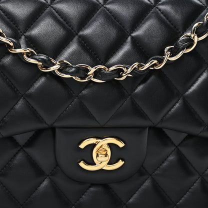 Chanel Lambskin Quilted Jumbo Double Flap Black 7 of 9