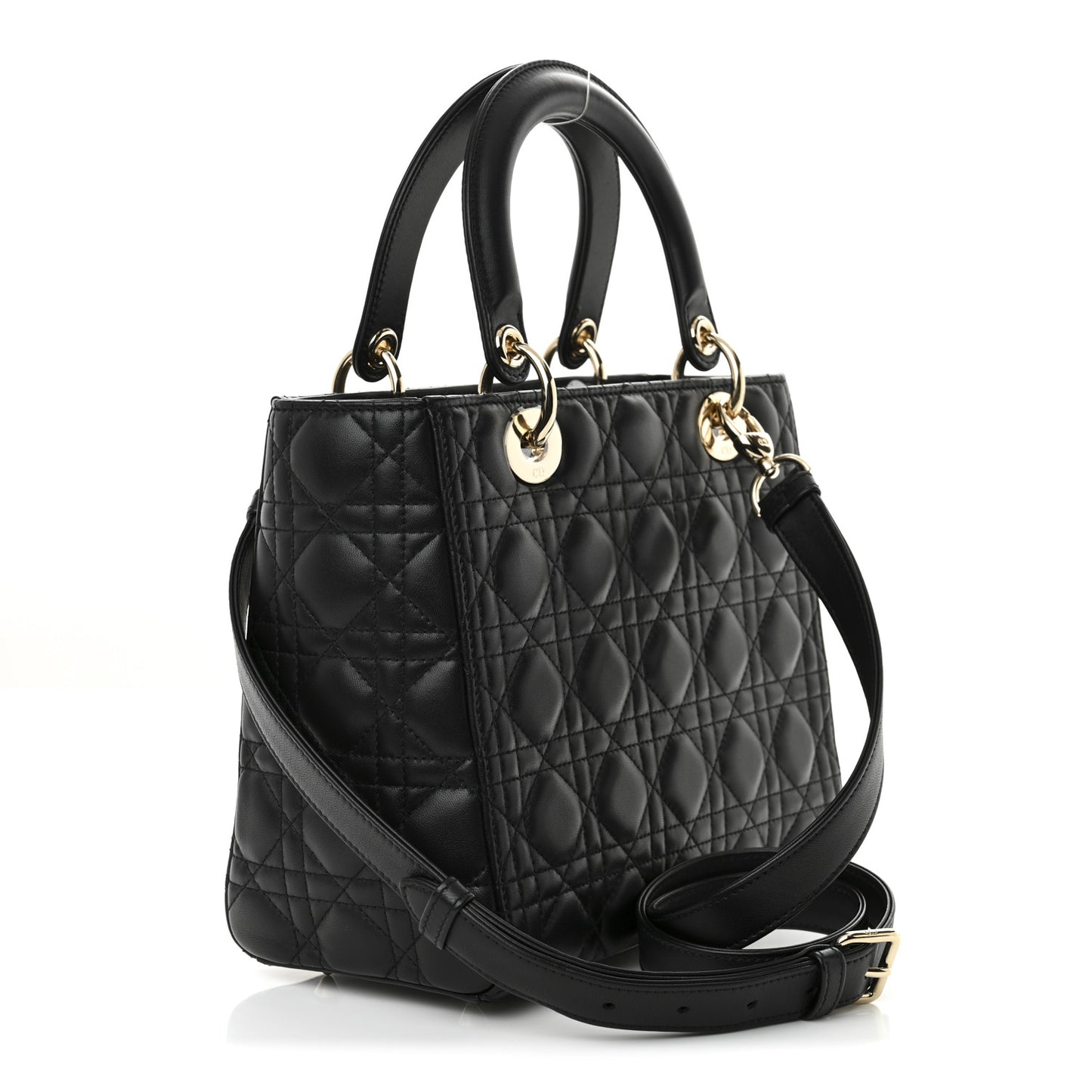 Lambskin Cannage Medium Lady Dior Black
