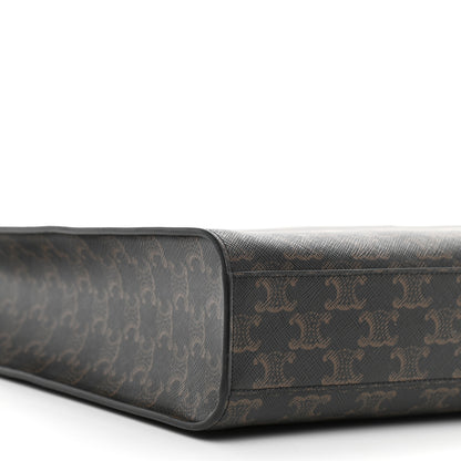 Celine Triomphe Canvas Calfskin Medium Vertical Cabas Black 9 of 11