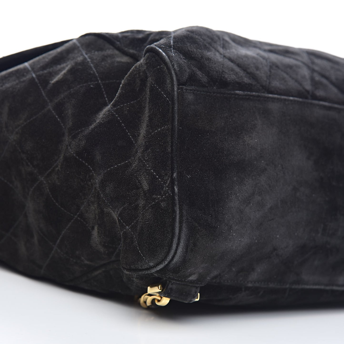 Suede Quilted Drawstring Backpack Black
