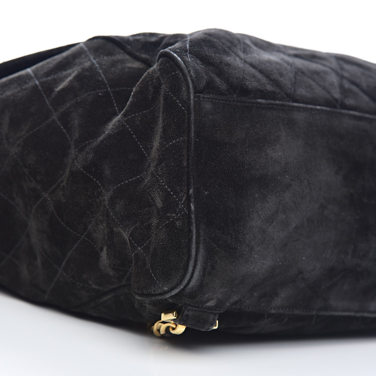 Chanel Suede Quilted Drawstring Backpack Black 8 of 10
