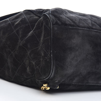 Chanel Suede Quilted Drawstring Backpack Black 8 of 10