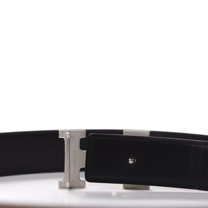 Hermes Box Togo 32mm Guilloche H Belt 80 Black Gold 5 of 8