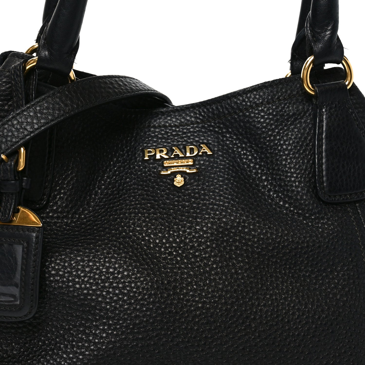 Prada Vitello Daino Tote Black 7 of 10