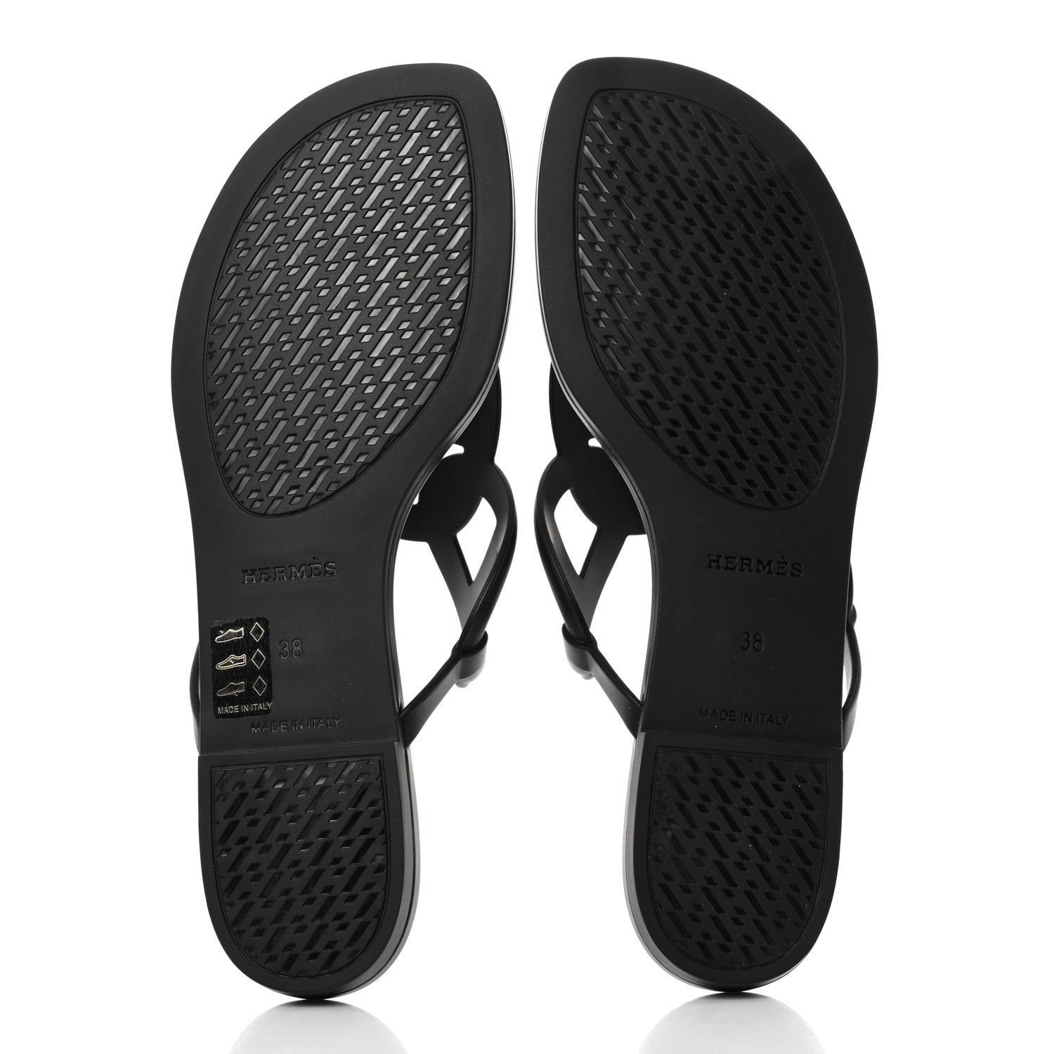 Hermes Rubber Womens Egerie Sandals 38 Black 5 of 9