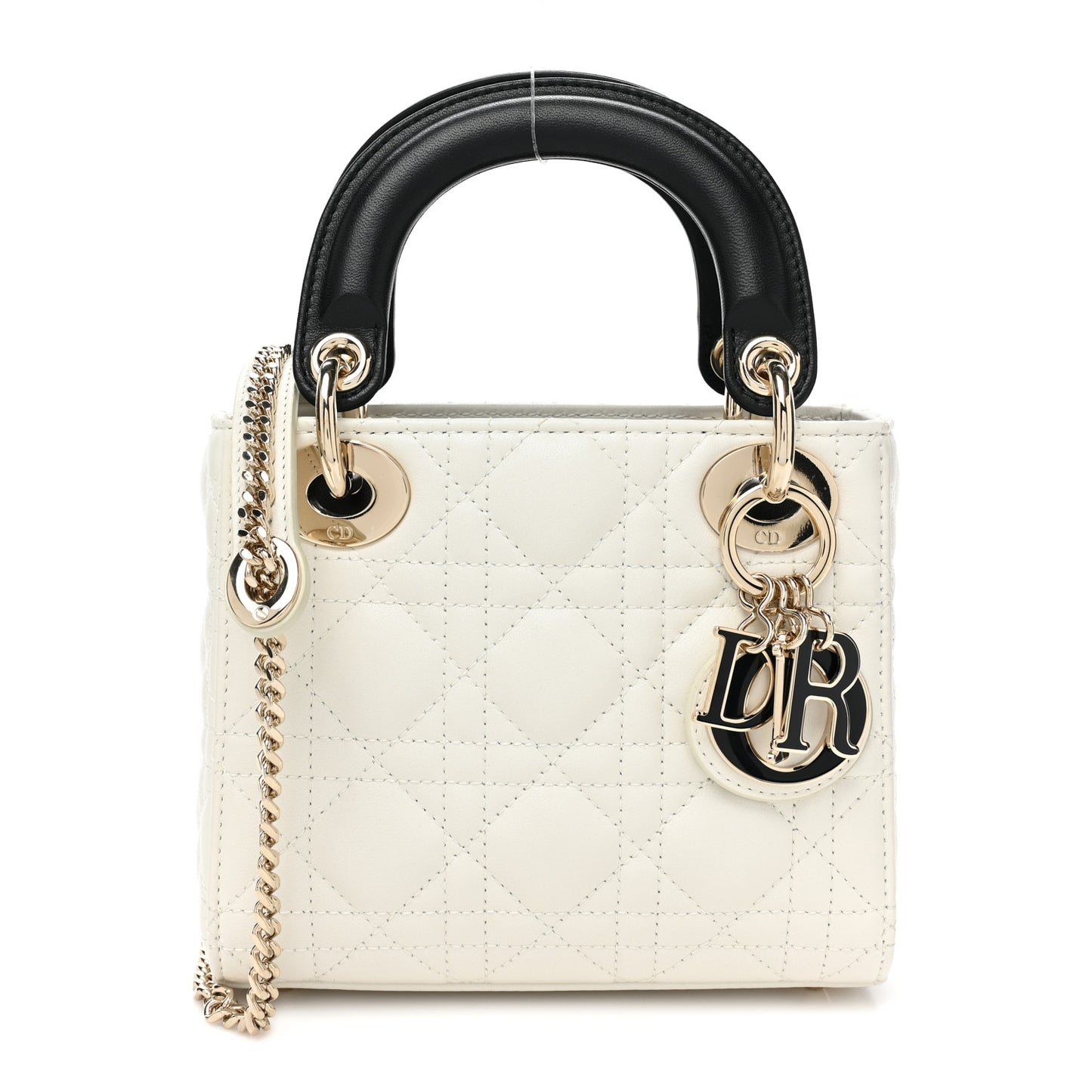 Lambskin Cannage Mini Lady Dior White