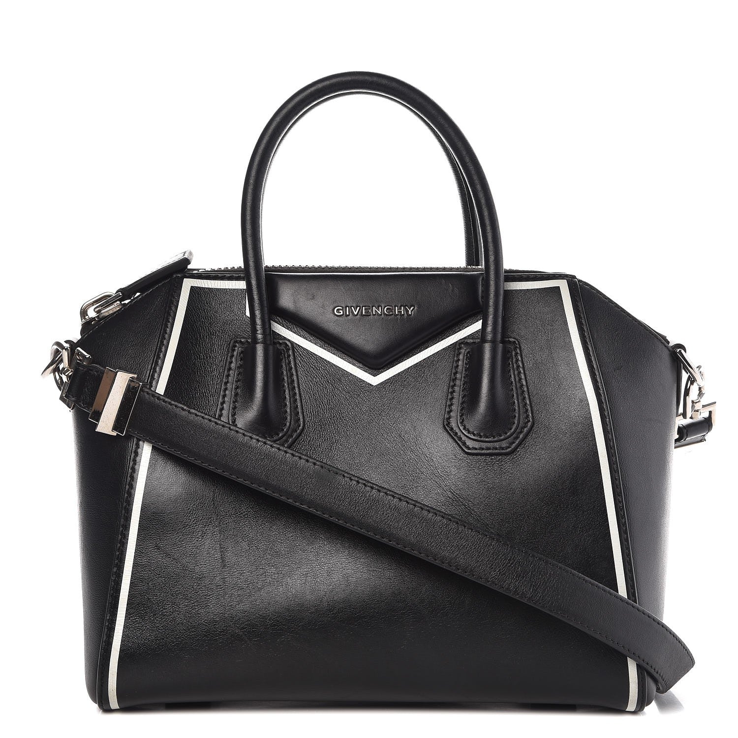 Givenchy Calfskin Small Contrasted Frame Antigona Black 1 of 16