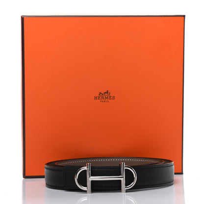Hermes Swift Epsom 24mm Gamma Belt 80 Black Etoupe 6 of 6