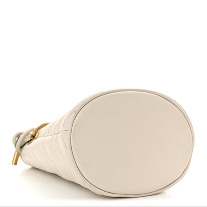 Gucci Calfskin Matelasse Mini GG Marmont 2.0 Bucket Bag White 4 of 11