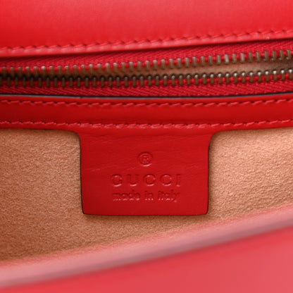 Gucci Calfskin Sylvie Web Queen Margaret Shoulder Bag Blue Agata Hibiscus Red Mystic White 6 of 11