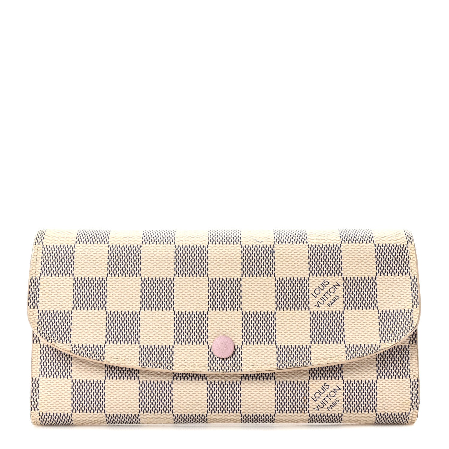 Louis Vuitton Damier Azur Emilie Wallet Rose Ballerine 1 of 9