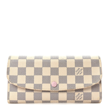 Louis Vuitton Damier Azur Emilie Wallet Rose Ballerine 1 of 9