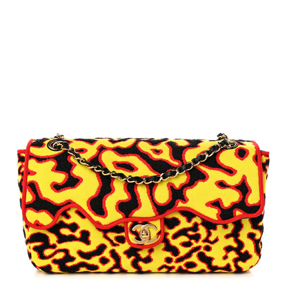 Chanel Mixed Fibers Magma Maxi Flap Yellow Black Red 1 of 11