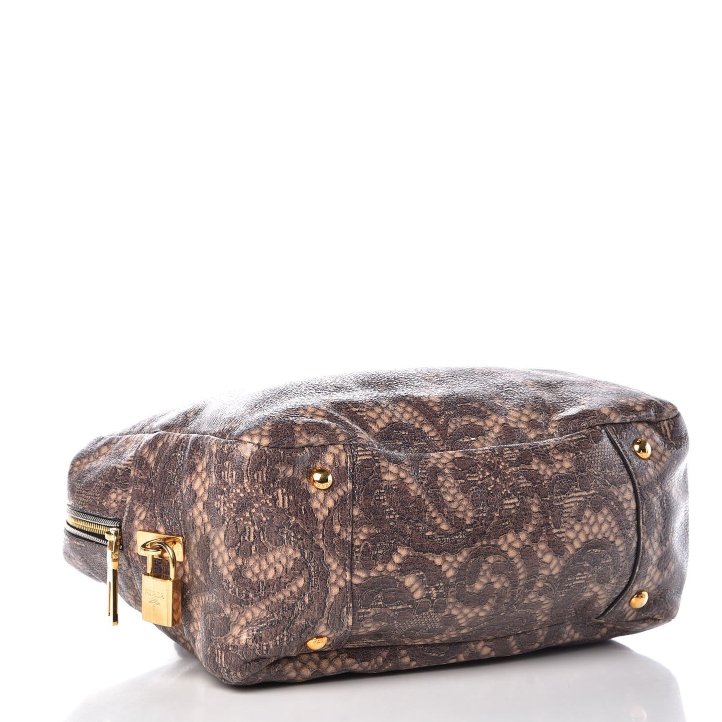 Cervo Lux Print Lace Bauletto Bag Blond