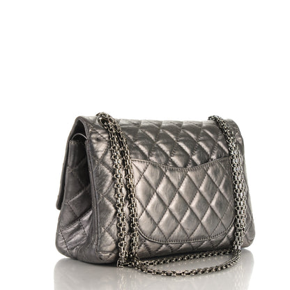 Chanel Metallic Aged Calfskin Quilted 2.55 Reissue 226 Flap Dark Silver 3 of 7