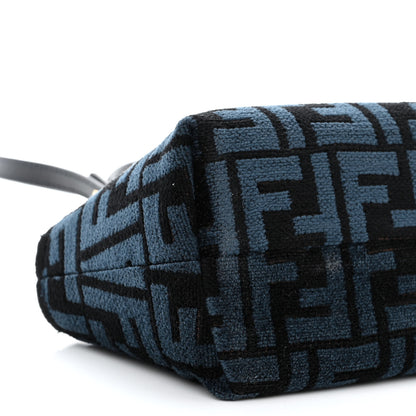 Fendi Chenille Vitello King Plexiglass FF Mini By The Way Top Handle Boston Bag Blue Black 9 of 10