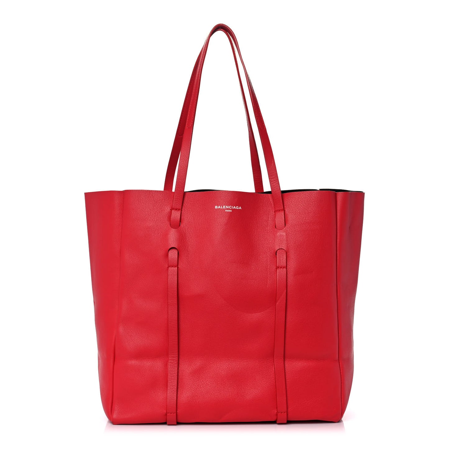 Veau Baltimore Double Sided Small Everyday Tote Rouge Vermeil Black