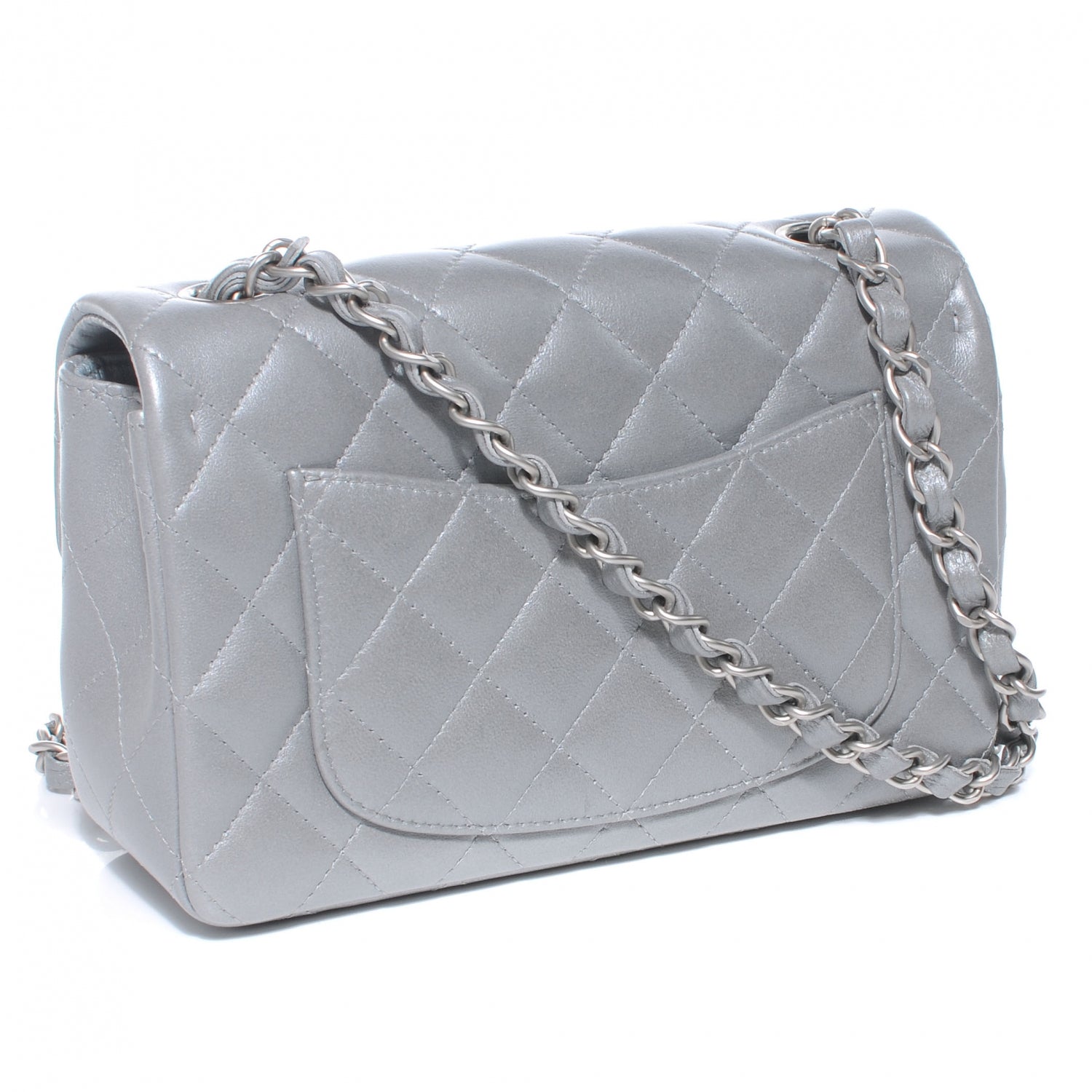 Chanel Lambskin Quilted Mini Flap Silver 3 of 7