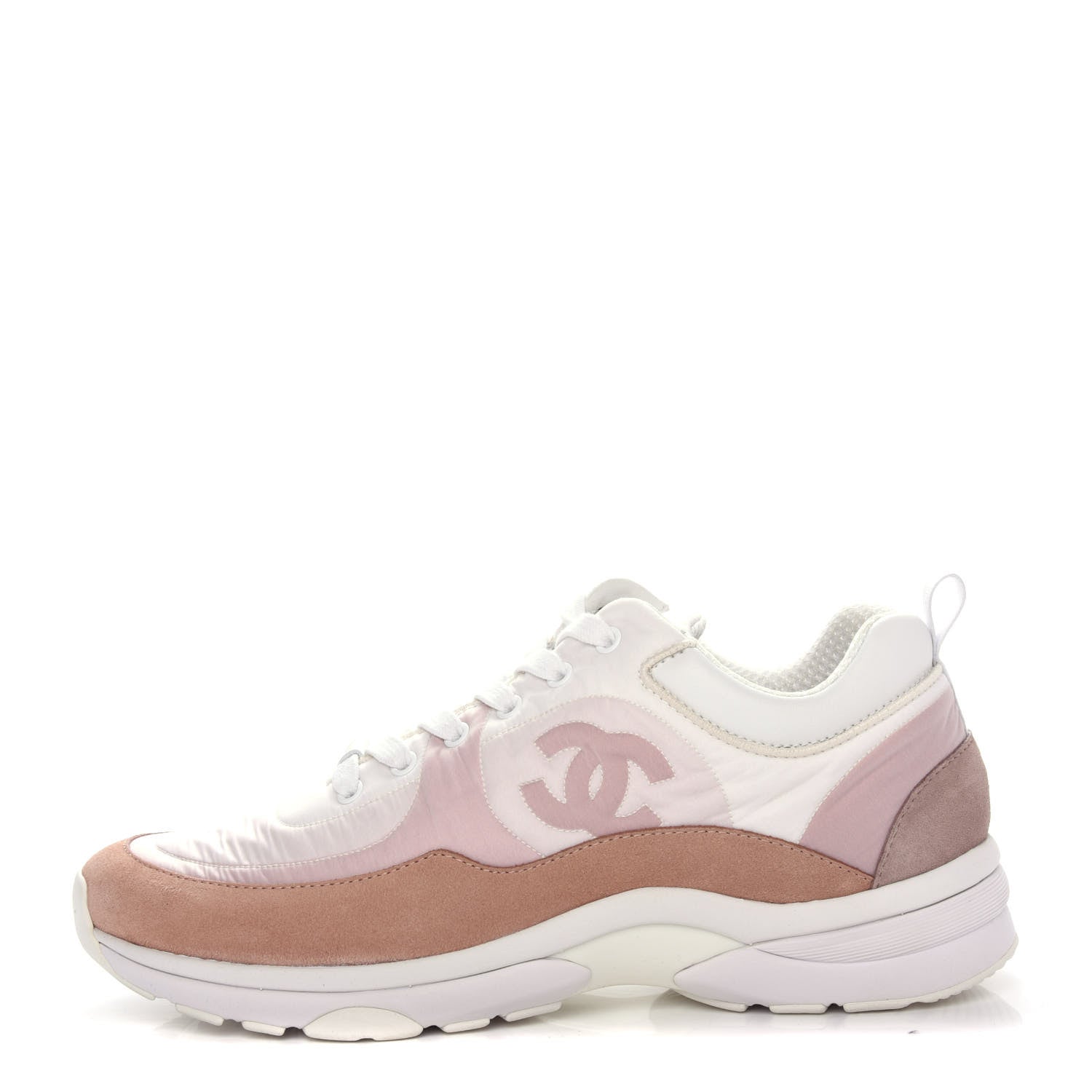Chanel Nylon Suede Calfskin CC Sneakers 41 Pink 1 of 11