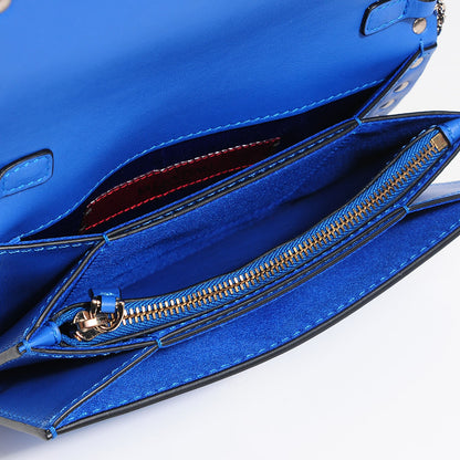 Valentino Garavani Vitello Rockstud Chain Flap Crossbody Bag Light Sapphire 5 of 7