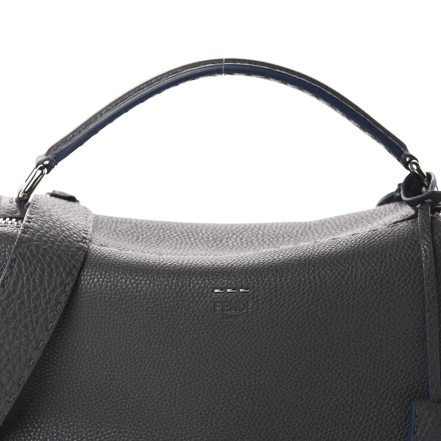 Fendi Cuoio Romano Selleria Lei Boston Tote Asfalto 11 of 11
