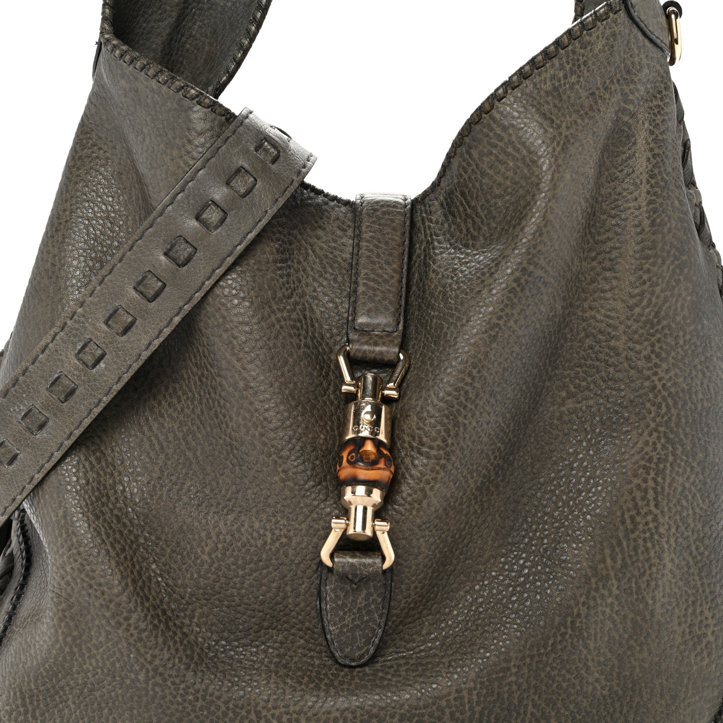 Calfskin Large New Jackie Shoulder Bag Military