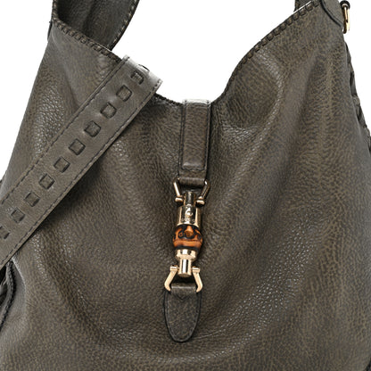 Gucci Calfskin Large New Jackie Shoulder Bag Military 8 of 16
