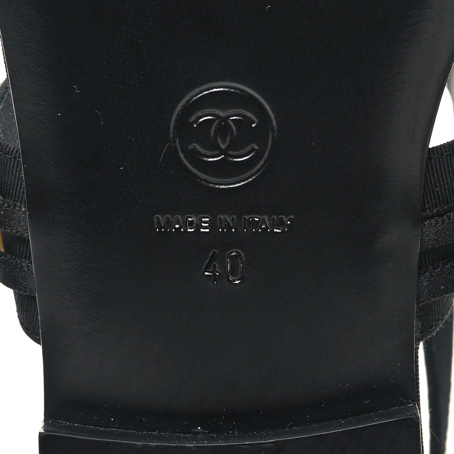 Grosgrain Pearl CC Sandals 40 Black