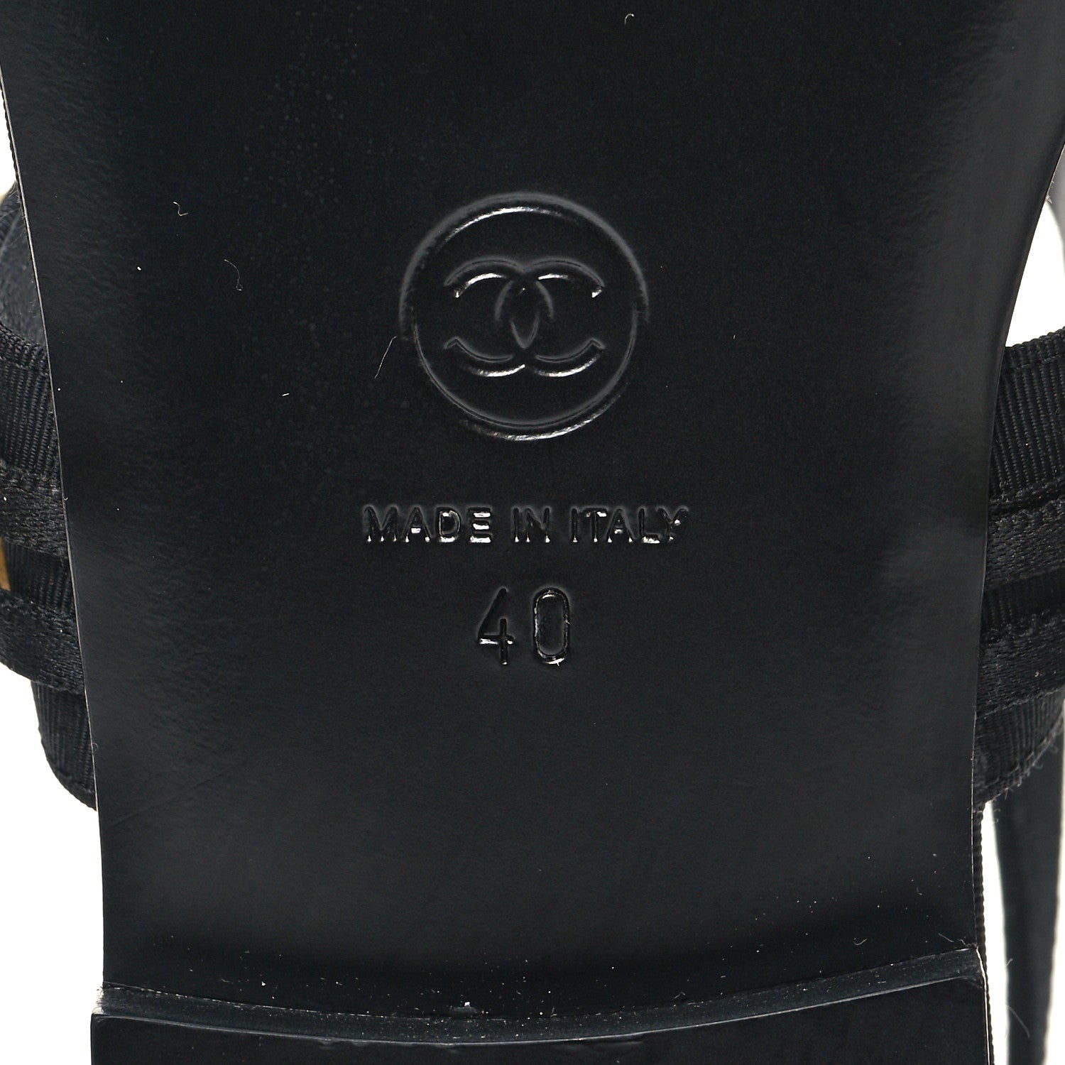 Chanel Grosgrain Pearl CC Sandals 40 Black 7 of 8