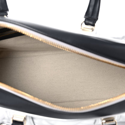 Christian Dior Padded Étoile Calfskin Embossed Medium Dior Vibe Zip Bowling Bag Silver Black 5 of 10