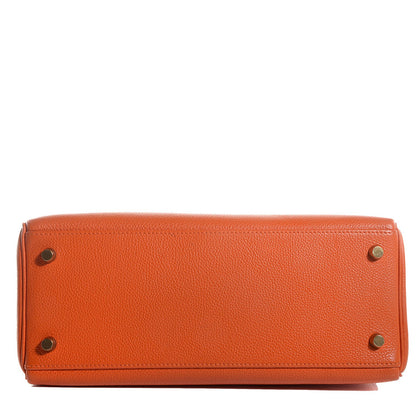 Hermes Taurillon Clemence Kelly Retourne 28 Orange 4 of 23