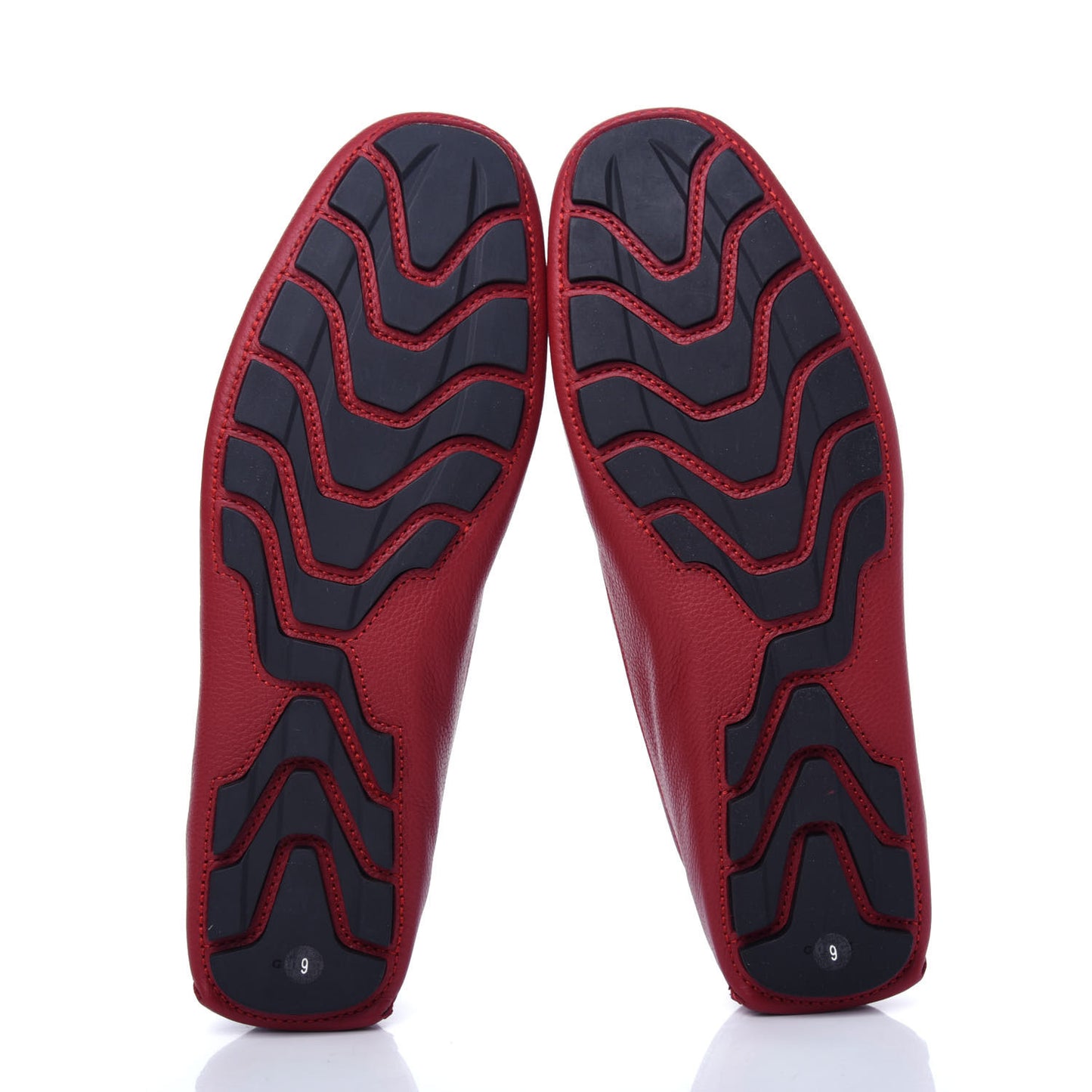Calfskin Web Mens Driver Loafers 9 Red