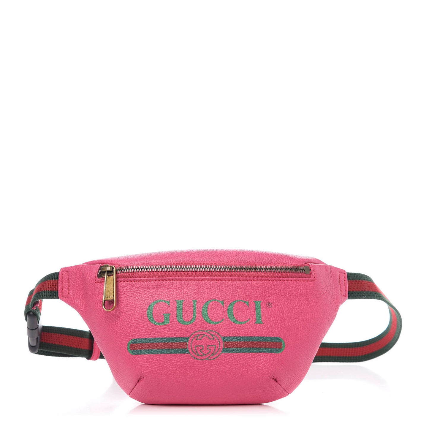 Grained Calfskin Small Logo Belt Bag Box Pink Green