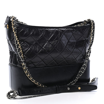 Chanel Aged Calfskin Quilted Medium Gabrielle Hobo Black 2 of 9