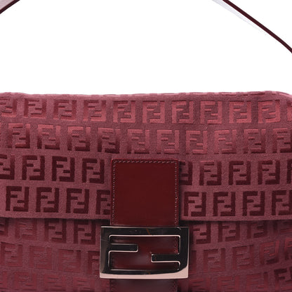 Fendi Zucchino Baguette Burgundy 8 of 8