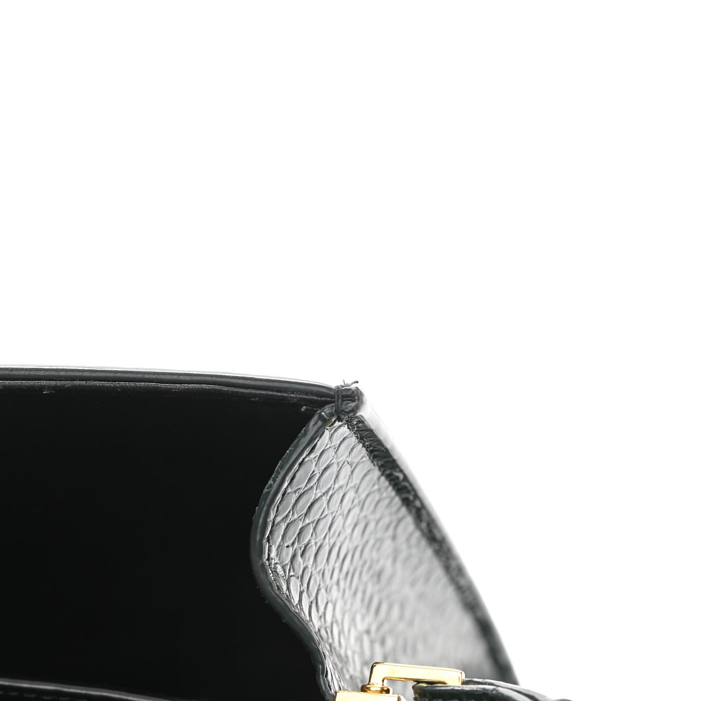 Calfskin Crocodile Embossed Mini Classic Monogram Cassandra Top Handle Green
