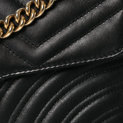 Gucci Calfskin Matelasse Small GG Marmont Shoulder Bag Black 8 of 14