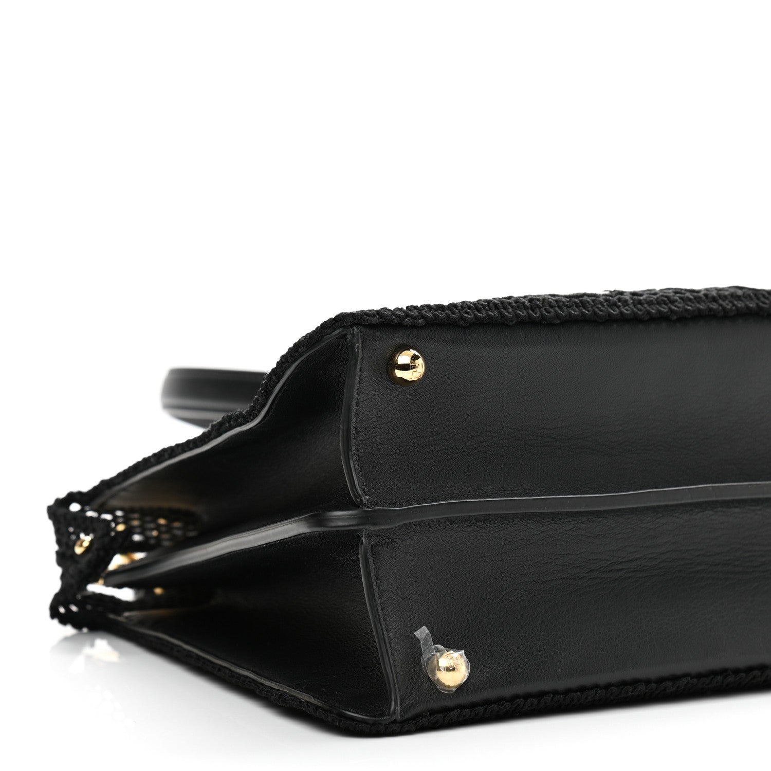 Fendi Calfskin Lace Medium Peekaboo I SEE U Satchel Black Multicolor Light Rose 10 of 12