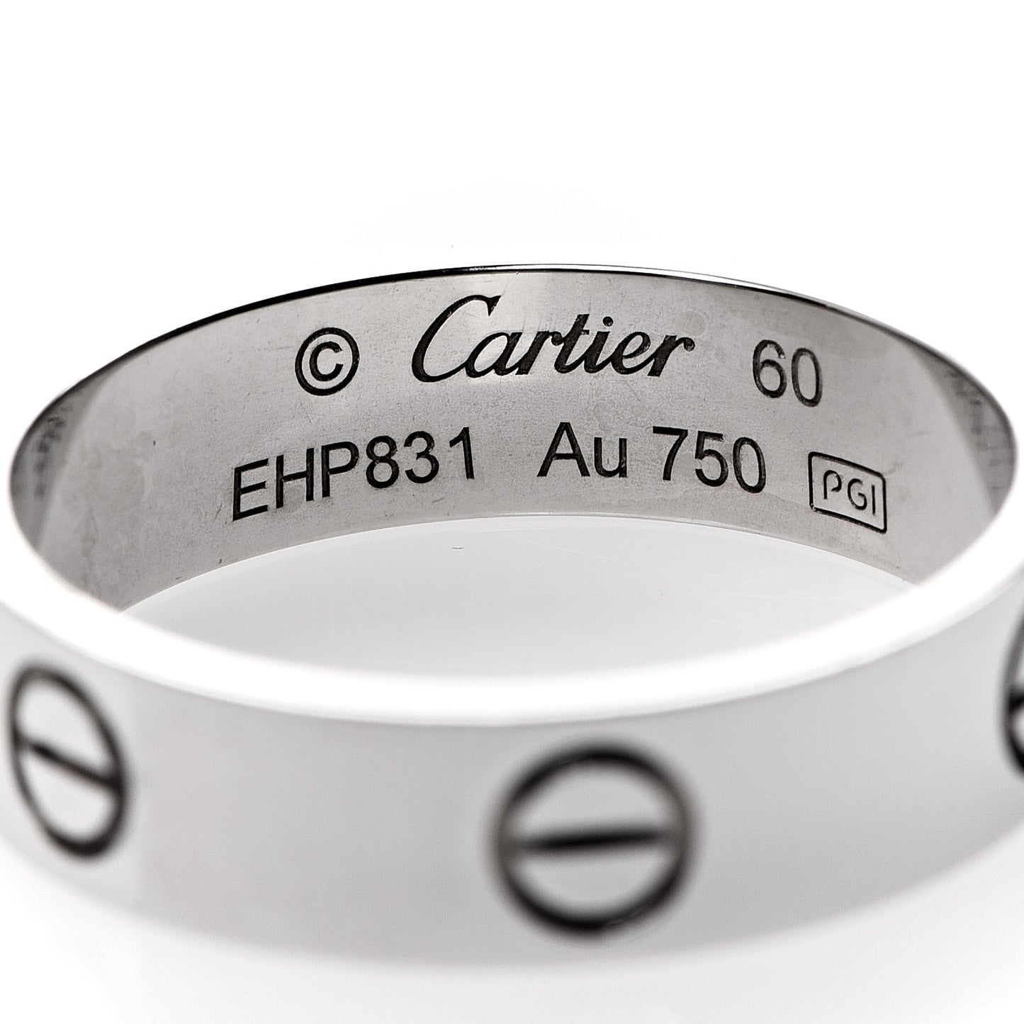 18K White Gold 5.5mm LOVE Ring 60 9