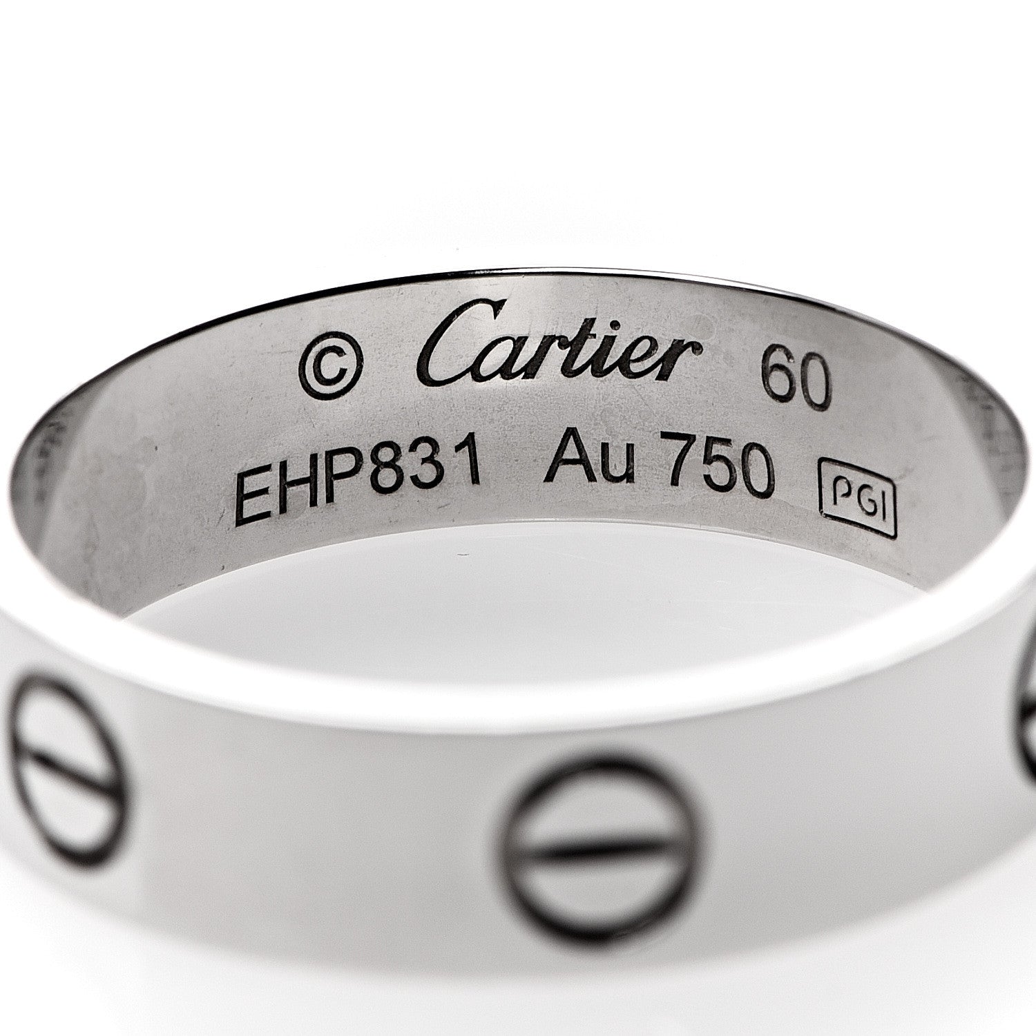 Cartier 18K White Gold 5.5mm LOVE Ring 60 9 3 of 3