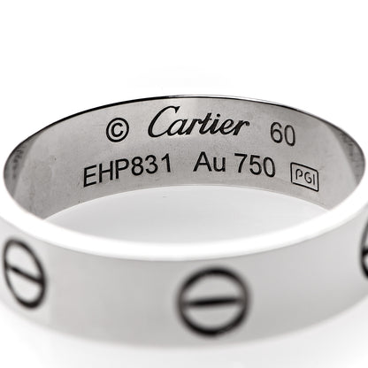 Cartier 18K White Gold 5.5mm LOVE Ring 60 9 3 of 3