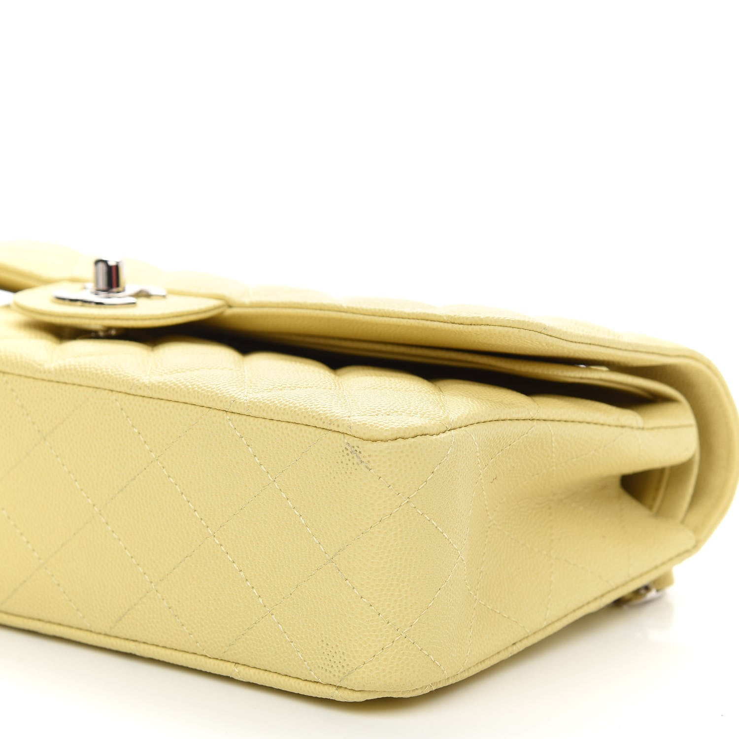 Chanel Caviar Quilted Medium Double Flap Light Yellow 5 of 8