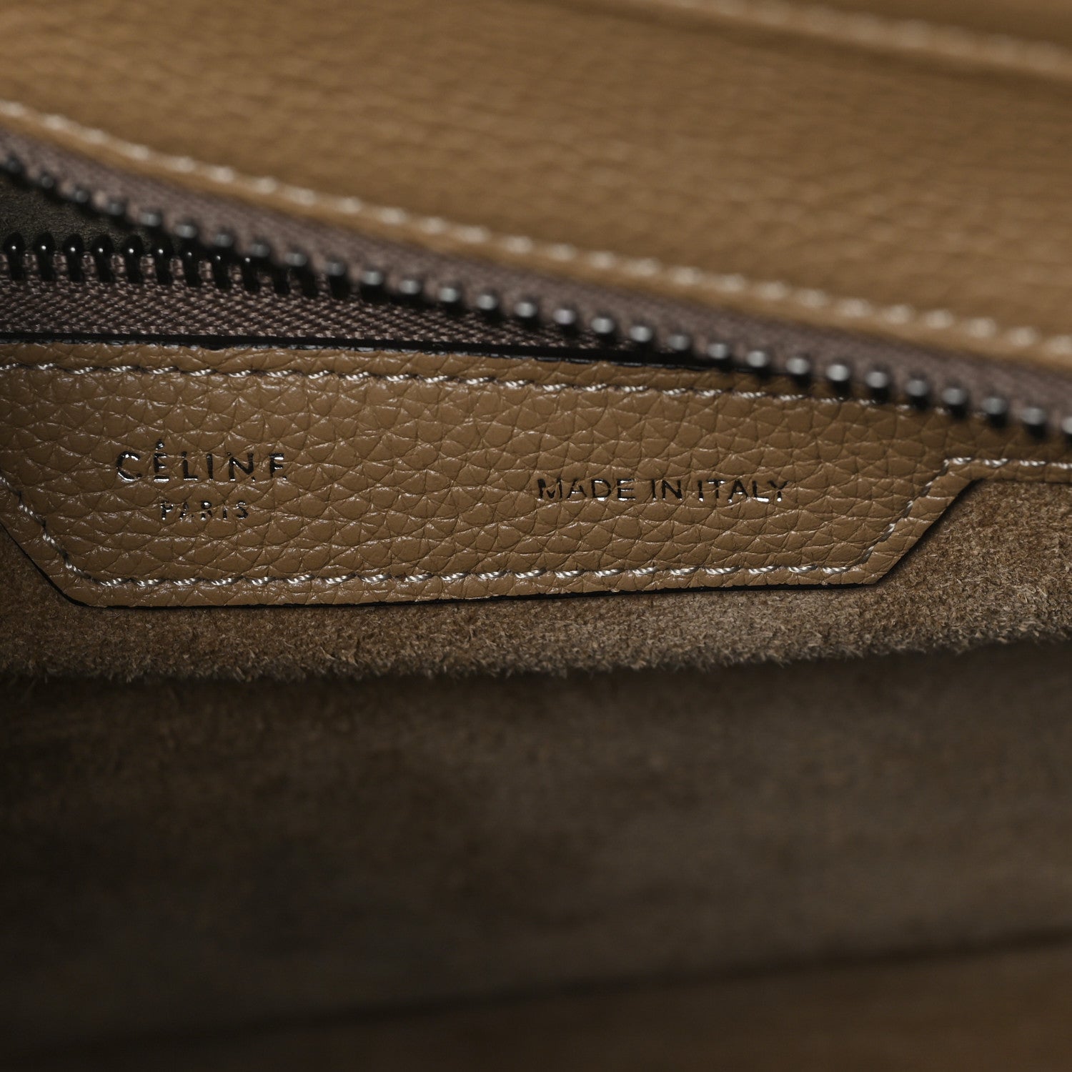 Celine Drummed Calfskin Micro Luggage Dune 6 of 10