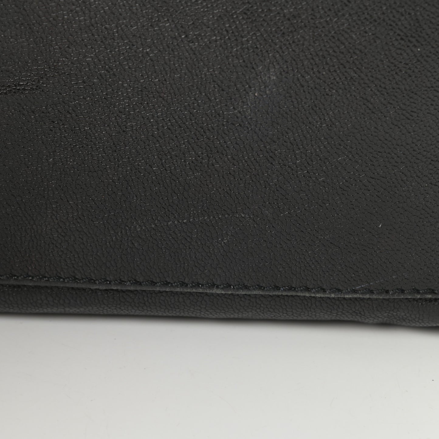 Glazed Caviar East West Modern Chain Tote Black